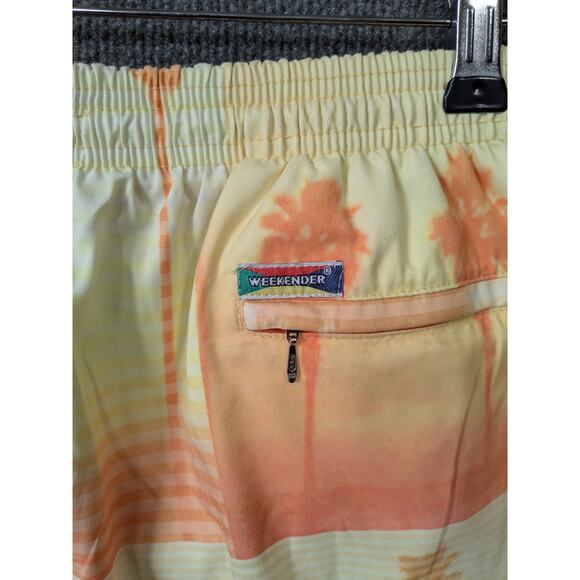 Vtg Weekender Swim Trunks Mens Large Lined 90s Beach Shorts Palm Trees USA Made - Picture 5 of 13